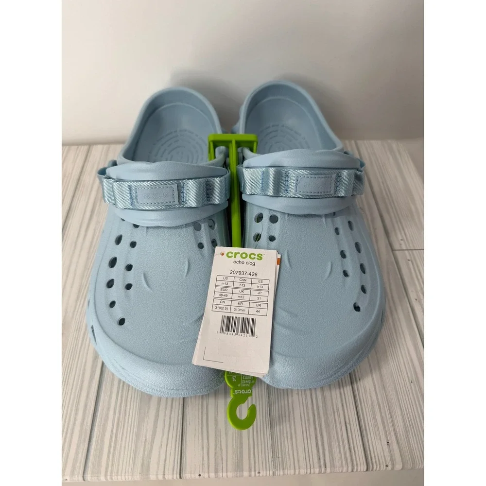 Crocs Echo Clog Light Blue Streetwear Molded Slip On  Mens Size 13 NEW